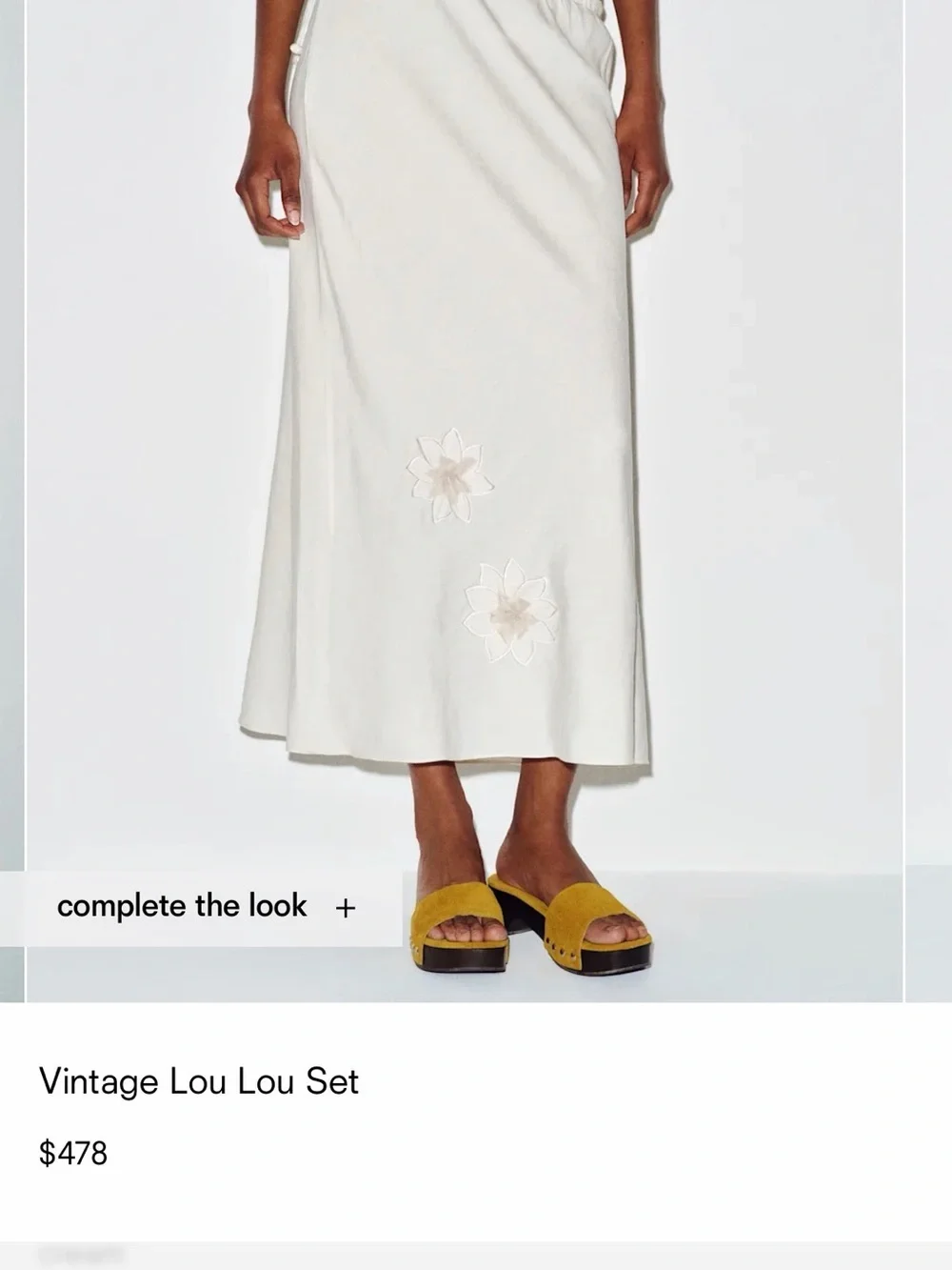 Reformation Vintage Lou Lou Cream Two-Piece Skirt Set - Picture 4 of 5